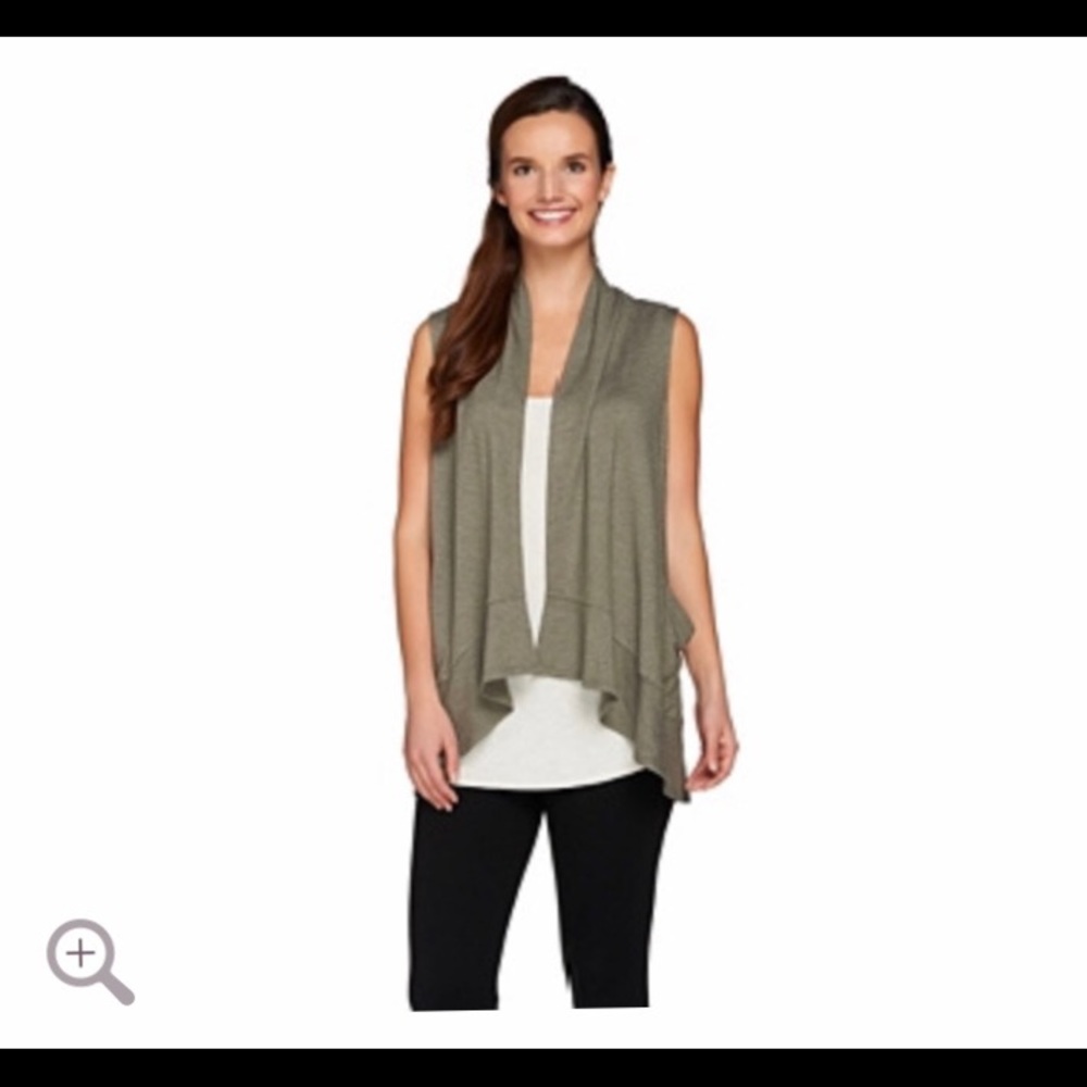 Lori Goldstein Drape Front Vest with Pockets